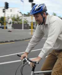 Bernard Hickey Riding His Bike Down Kelmarna Road