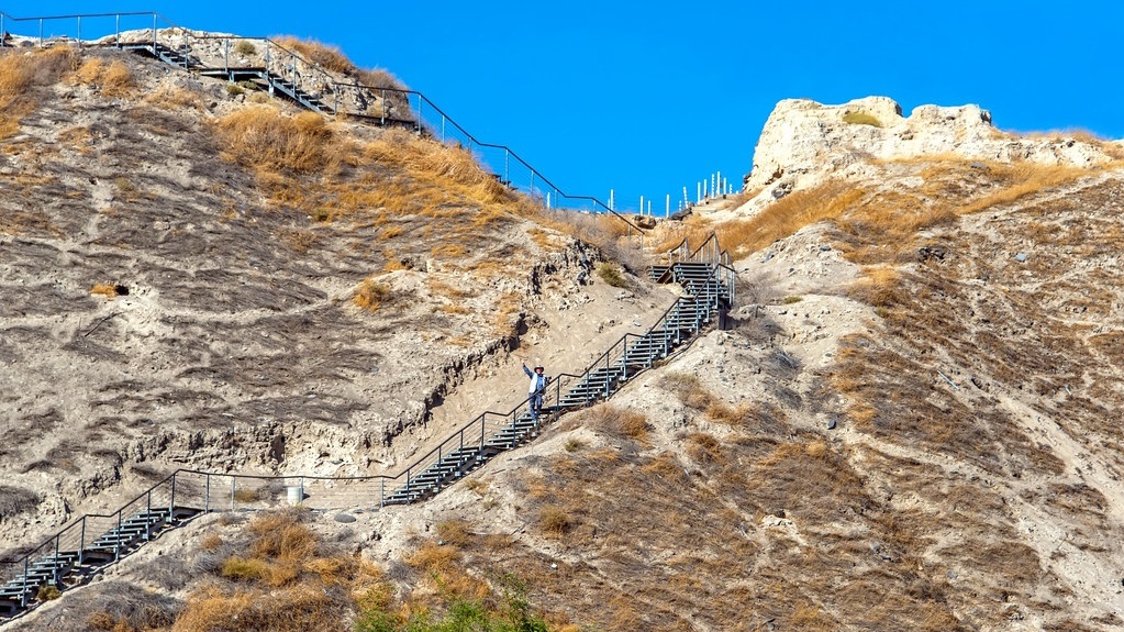 Stairway up a mountain