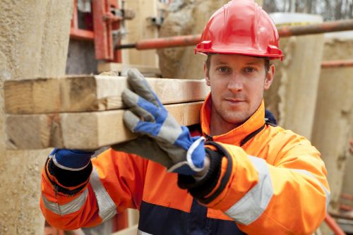 Construction worker on building site