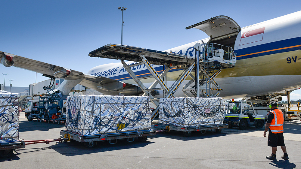 loading air cargo at Christchurch Airport