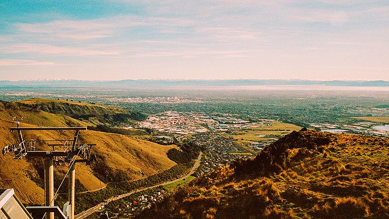 Christchurch city view from Port Hills