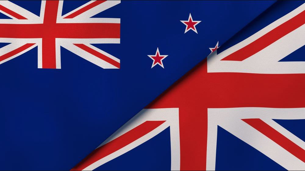 NZ and UK flags