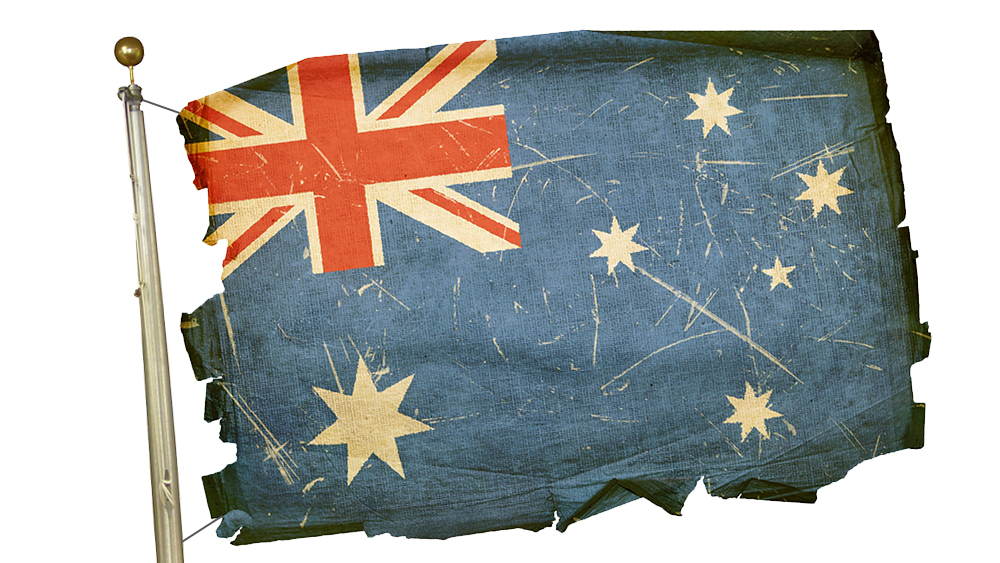 tattered Australian flag