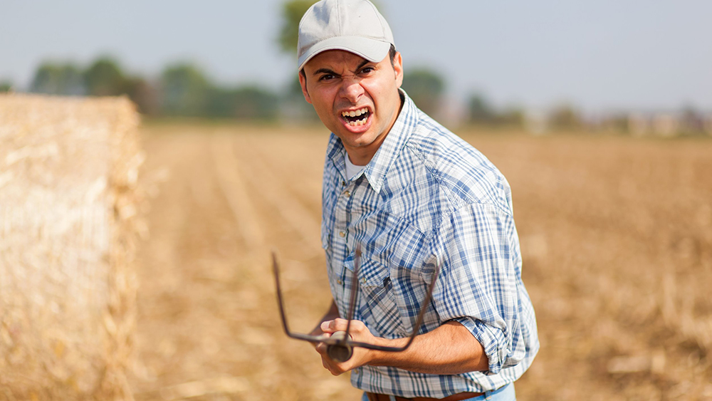 Angry farmer