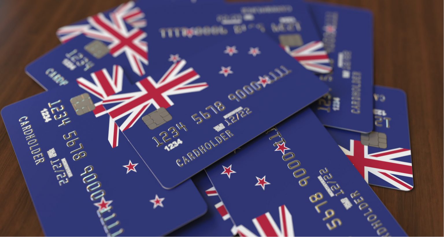 NZ Flag Credit Card Pile