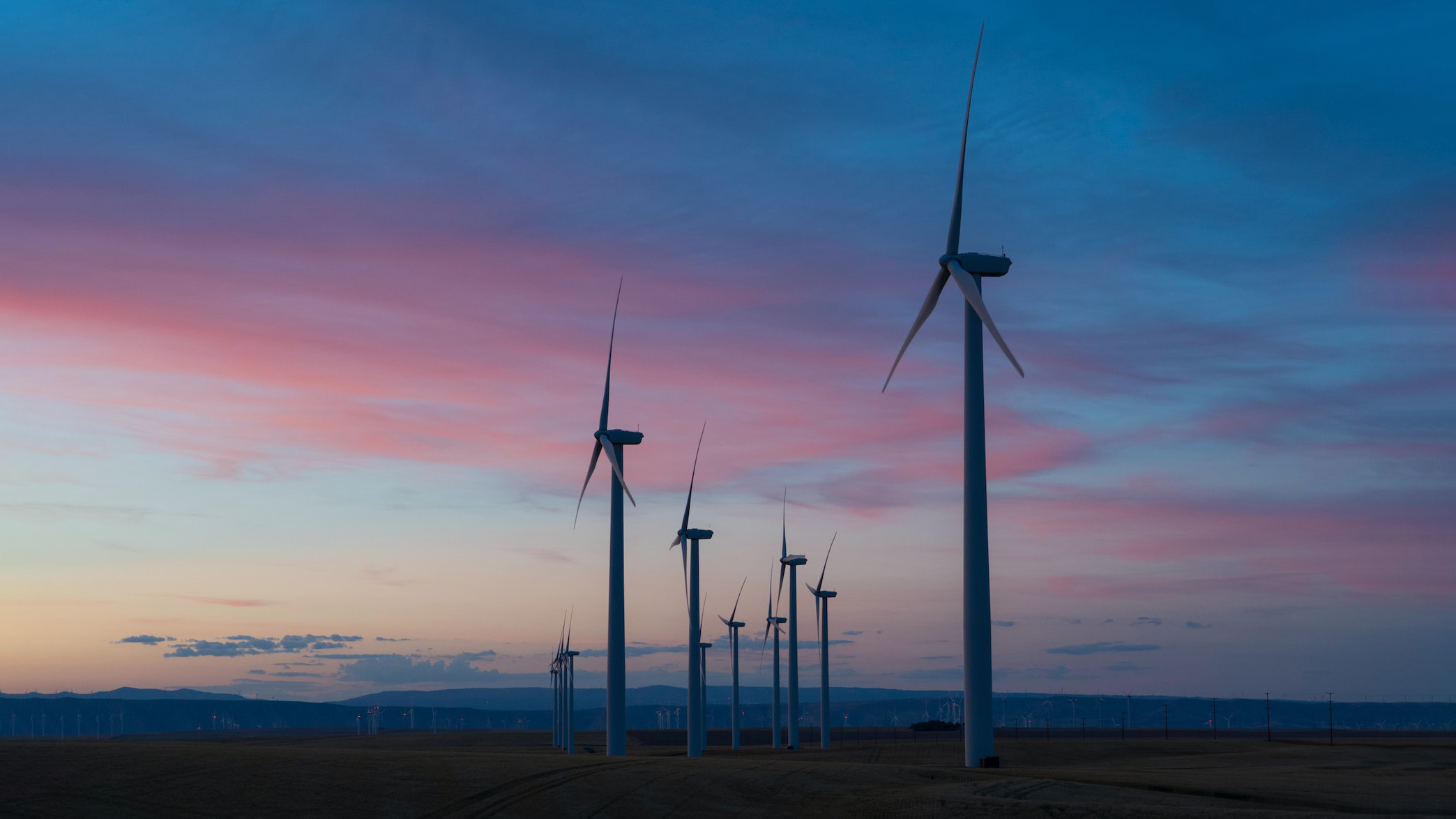 Wind turbines in a late event 