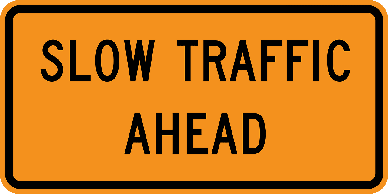 Slow traffic ahead sign