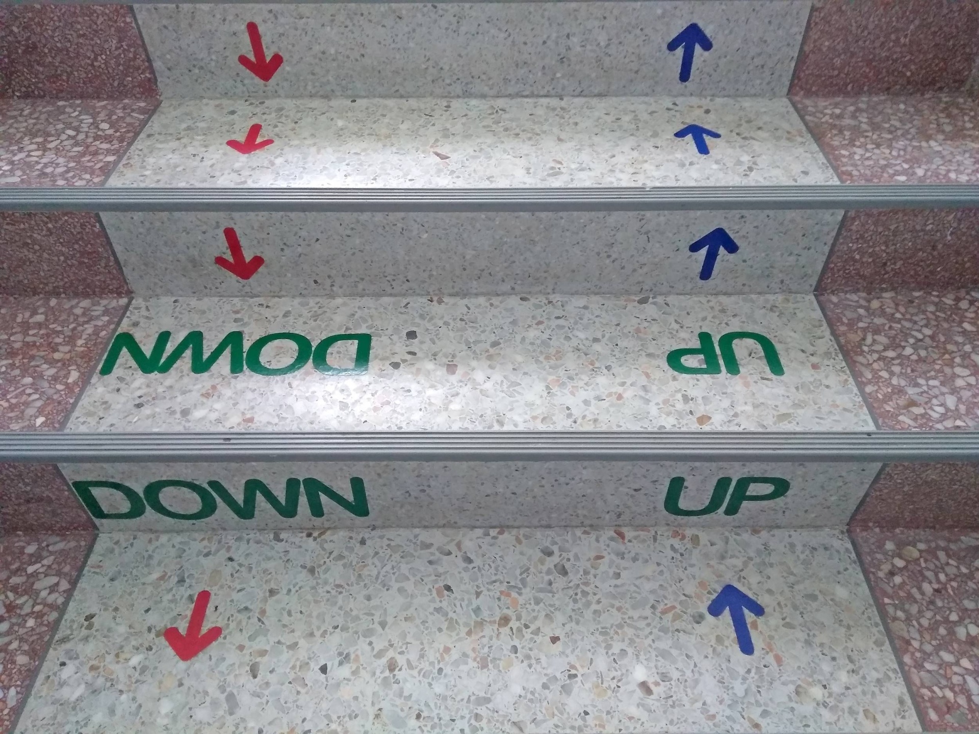 Up and down stairs