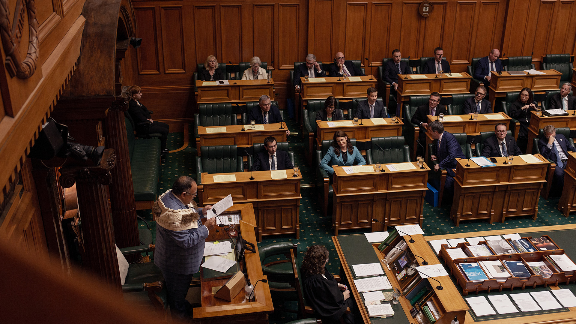 The National Party seated in the opposition benches in 2023