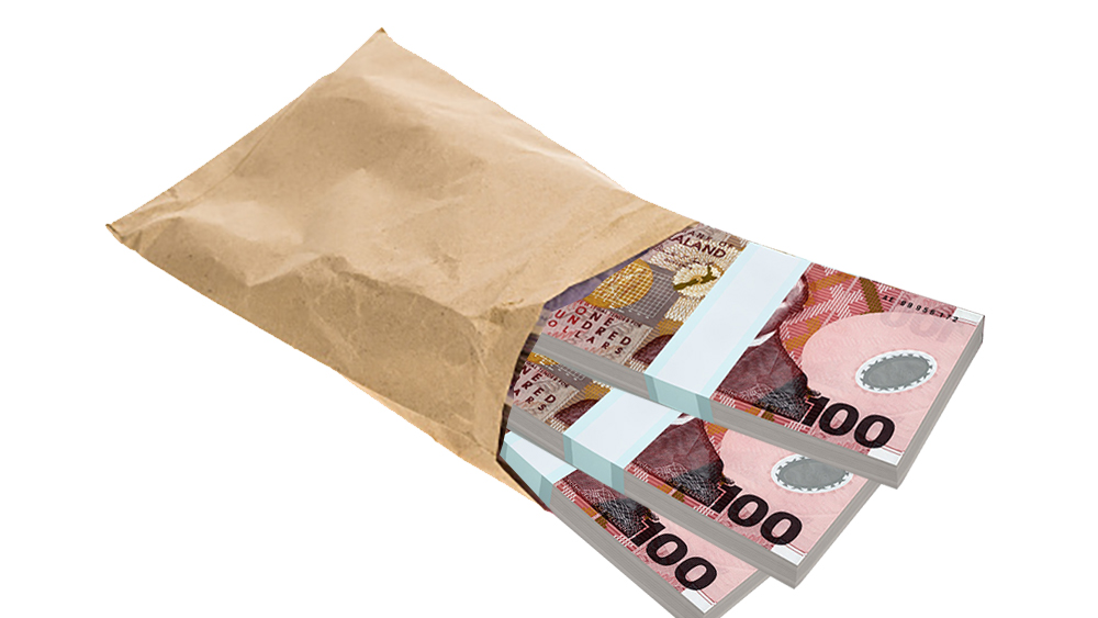 cash in paper bag