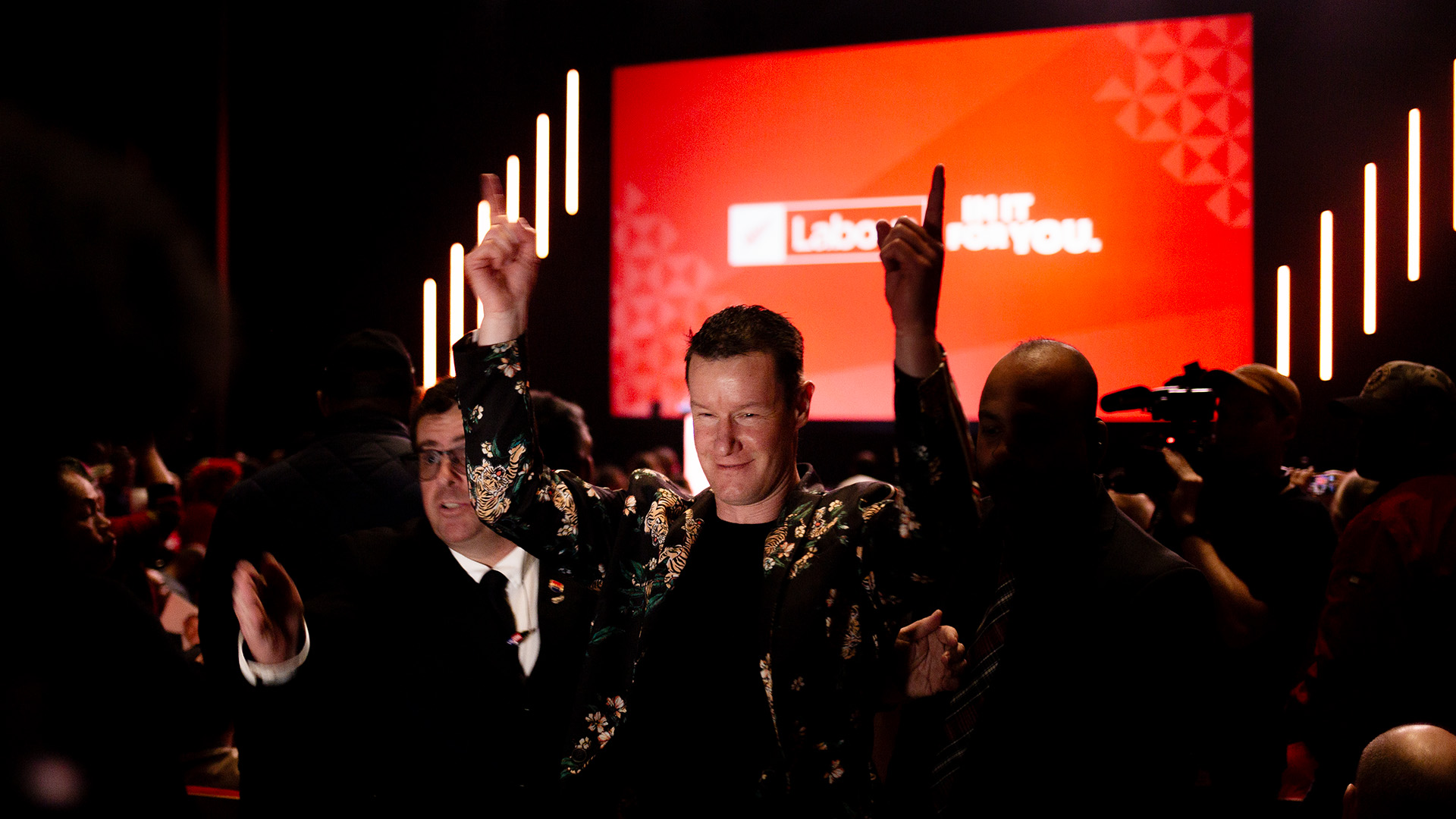 Several protestors had to be removed from Labour's campaign launch 