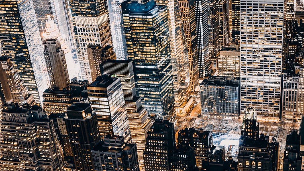 Skyscrapers at night