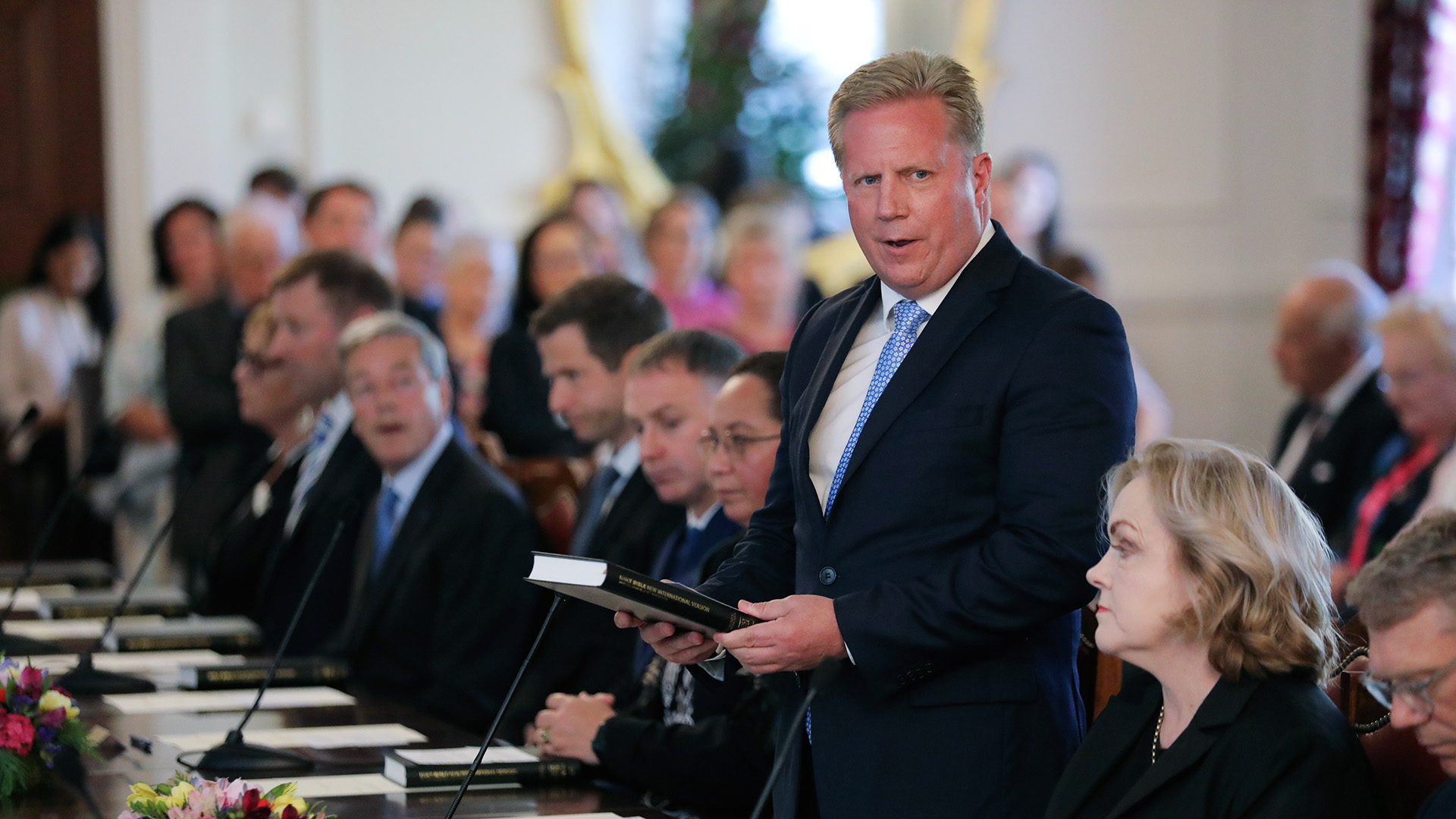 National MP Todd McClay is sworn in as Trade Minister in November 2023