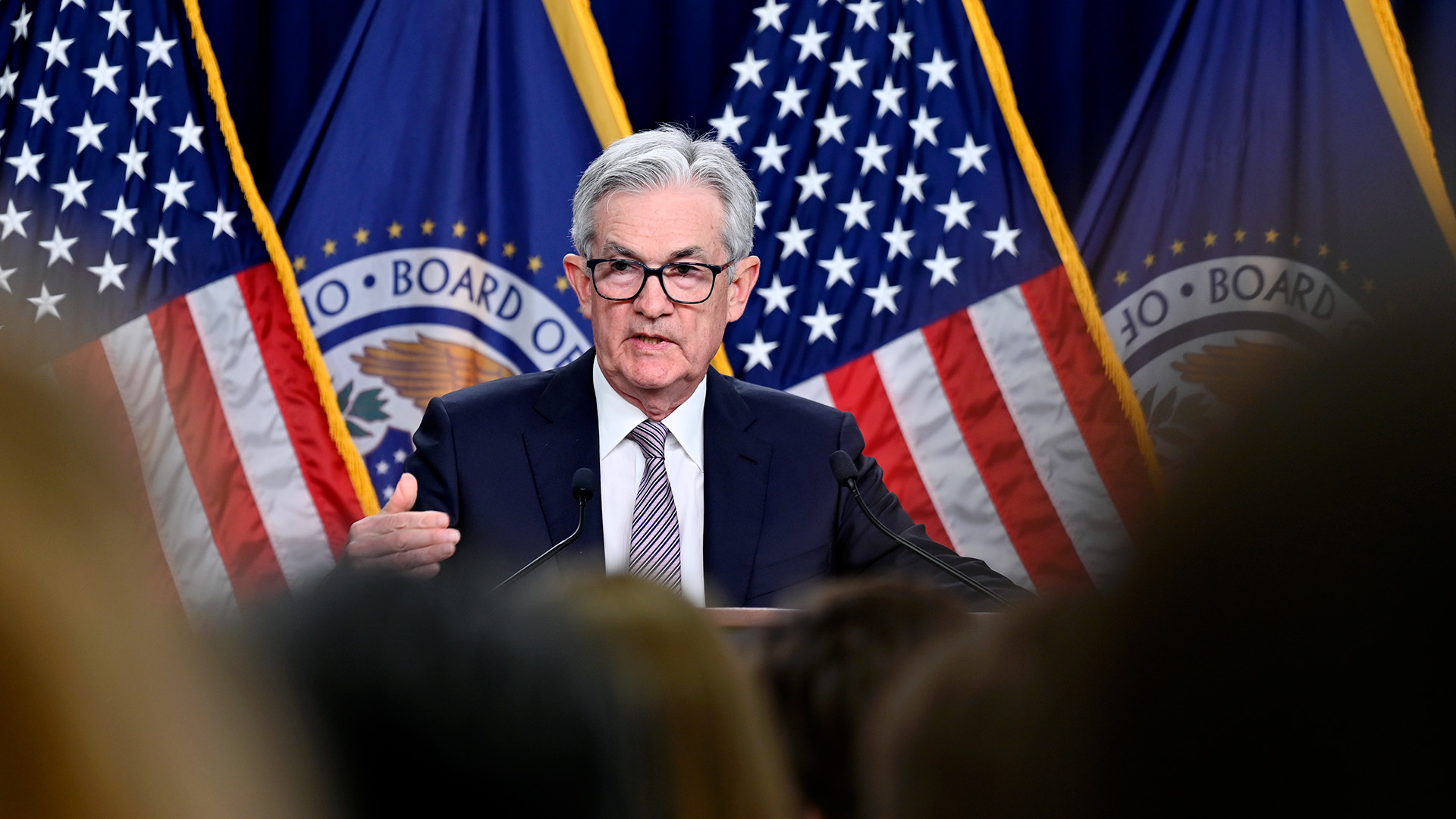 US Federal Reserve Chair Powell answers reporters' questions at the FOMC press conference on May 3, 2023