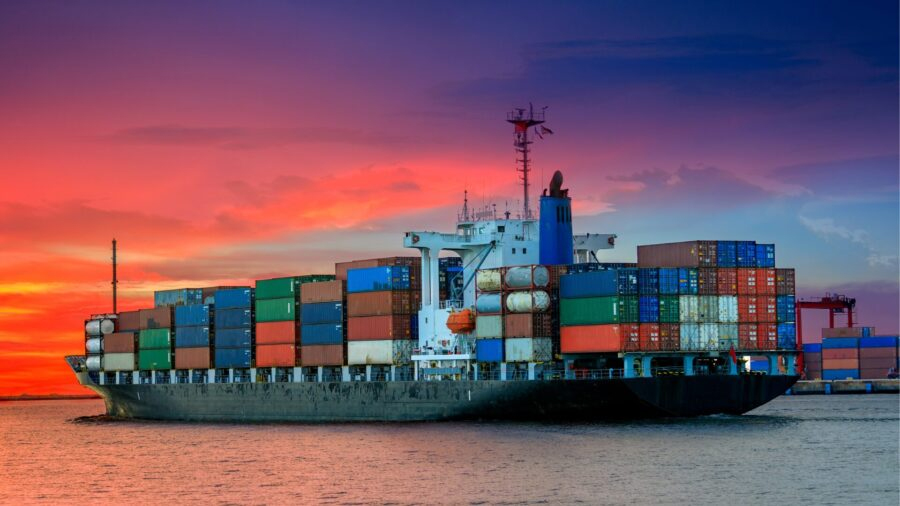 container ship in Red Sea