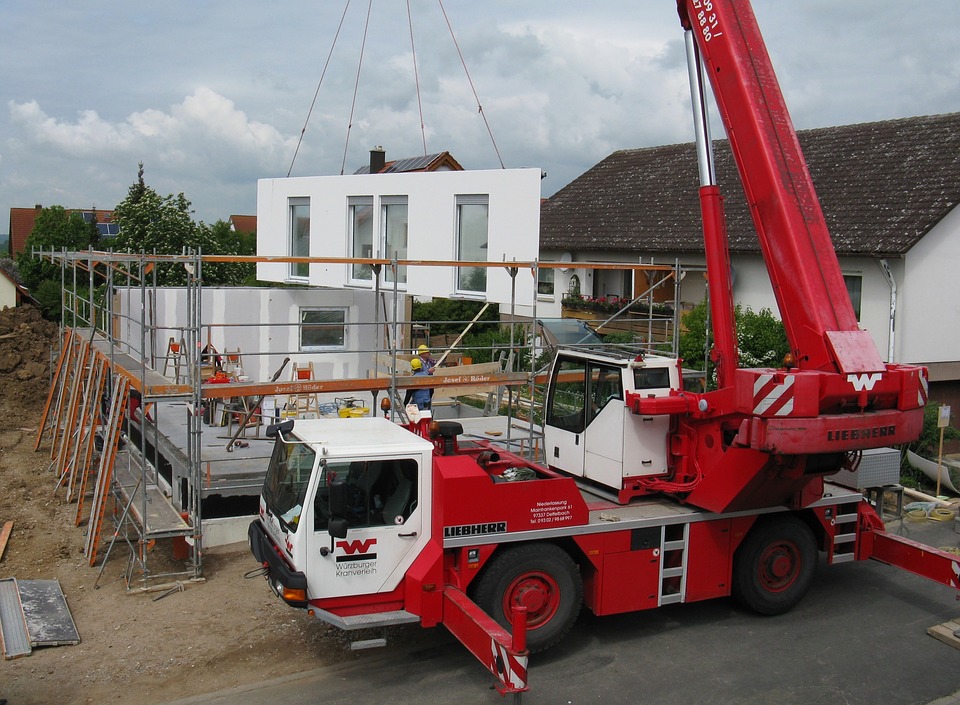 Prefab house under construction