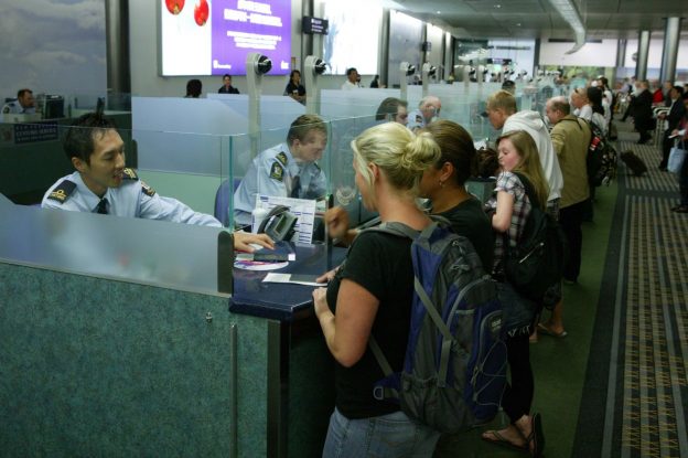 Airport immigration counters