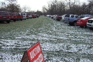 Winter auction sign