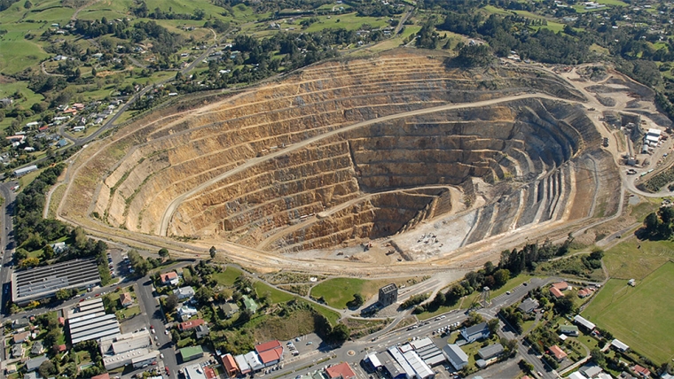The Waihi gold mine, Coromandel