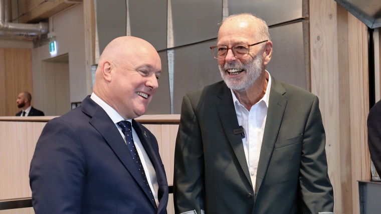 Prime Minister Christopher Luxon and Auckland Mayor Wayne Brown. 