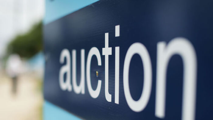 Auction blue sign
