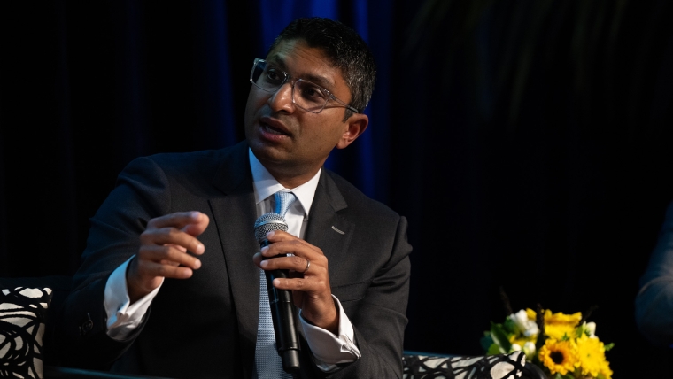 Simplicity chief economist Shamubeel Eaqub speaks at the Insurance Council of New Zealand conference in Auckland.