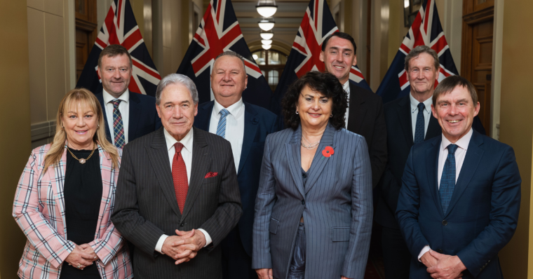 NZ First caucus for the 54th New Zealand Parliament. 