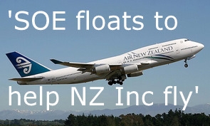 <p>
National proposes SOE floats for Meridian, Mighty River and Solid Energy, and the further sale of Air NZ shares. Goldman Sachs argues in a 12 page report such floats would boost NZ wages and the government's accounts.</p>