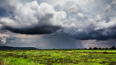 Clouds over Canterbury farmland