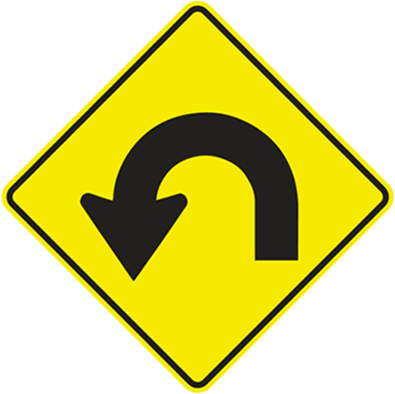 Sharp turn sign