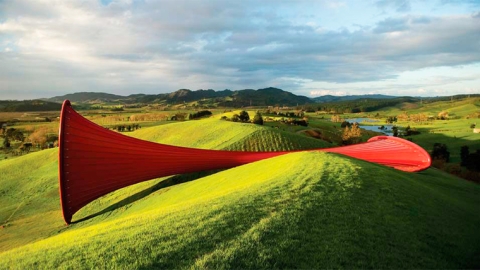 Andy Goldsworthy landscape sculpture at Gibbs Farm on the Kaipara Harbour, at Makarau, Auckland