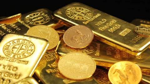 gold bars and coin