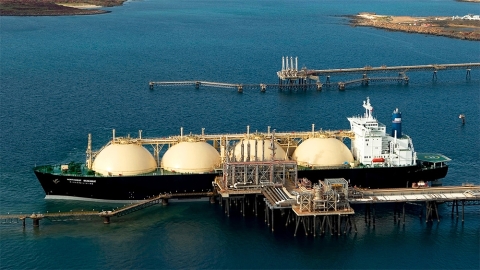 LNG tanker loading in Australia