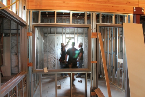 Interior of house under construction