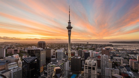 Auckland's Sky Tower, looking West