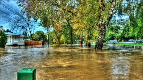 Heathcote River in flood, Christchurch