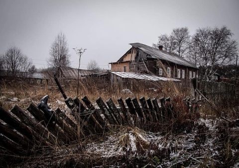 House in frost