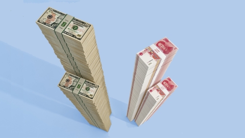 USD - yuan stack of bills