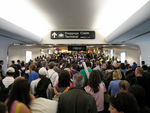 Airport crowd