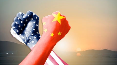 US vs China arm wrestle