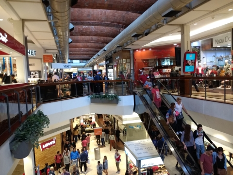 Inside shopping mall