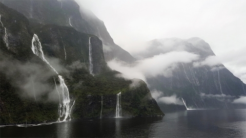Milford Sound waterfalls