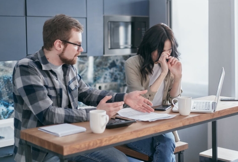 Couple struggling with finances