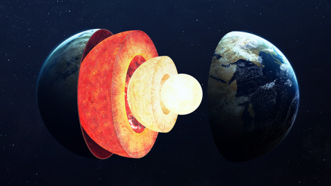 Illustration of Earth's hot core