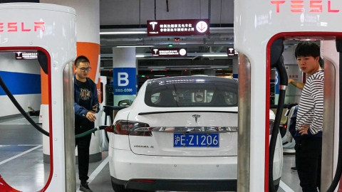 Tesla recharge station in China