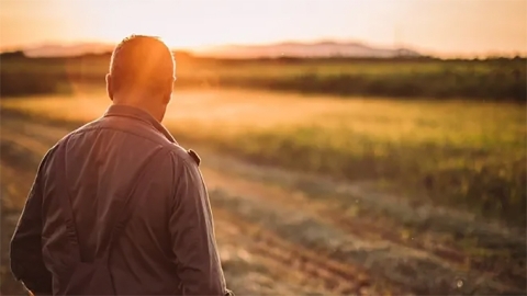 Contemplative farmer