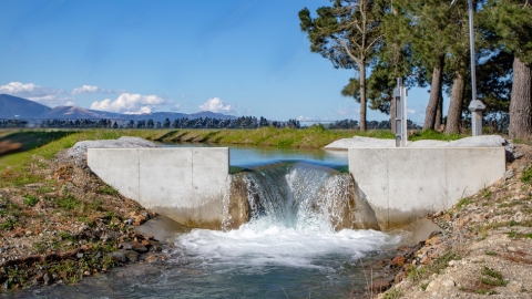 irrigation weir Canterbury Plains