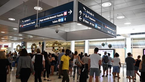 Arrivals hall at Sydney Airport, international terminal