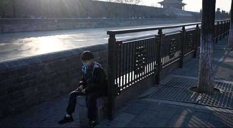 Lonely young person in Beijing