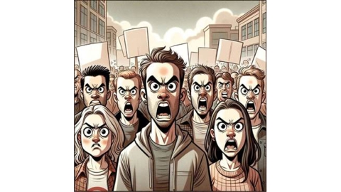 angry crowd